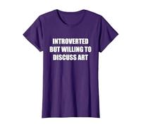 Introvertido Pero dispuesto a Hablar de Arte Camiseta, Mujer, Morado, XXL