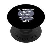Introvertido Pero dispuesto a Hablar de Gatos PopSockets PopGrip Adhesivo