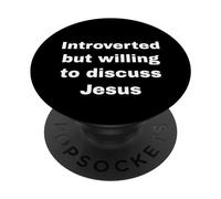 Introvertido Pero dispuesto a Hablar de Jesús Cristiano religioso PopSockets PopGrip Adhesivo