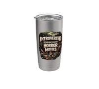 Introvertido pero dispuesto a hablar de películas de terror Película de miedo Vaso térmico de acero inoxidable de doble pared