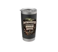 Introvertido pero dispuesto a hablar de películas de terror Película de miedo Vaso térmico de acero inoxidable de doble pared