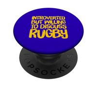 Introvertido Pero dispuesto a Hablar de Rugby Divertidos Deportes de Rugby PopSockets PopGrip Adhesivo
