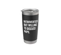 Introvertido pero dispuesto a hablar de siestas divertidas Vaso térmico de acero inoxidable de doble pared