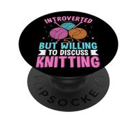 Introvertido pero dispuesto a hablar de tejer PopSockets PopGrip Adhesivo