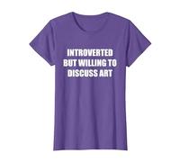 Introvertido Pero Listo para discutir el Arte Camiseta, Mujer, Morado Jaspeado, XL