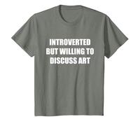 Introvertido Pero Listo para discutir el Arte Camiseta, Niños, Verde Militar Jaspeado, 6 años