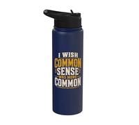 Introvertido sarcástico Desearía que el sentido común fuera más común Stainless Steel Insulated Water Bottle