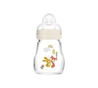 Intrucciones en lengua extranjera - Mam - Botellas de vidrio, 170 ml, 0-6 meses Tipo de flujo 1, color: Blanco