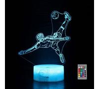 INTUPGD 3D Fútbol Lámpara óptico Illusions Luz Nocturna, LED Tabla Lámpara de Escritorio 16 Colores Cambio de Botón Táctil y Cable USB para Cumpleaños Regalos de Mujer Bebes Hombre Niños Amigas