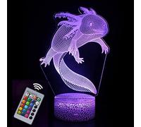 INTUPGD Axolotl Lámpara de ilusión 3D, LED Tabla Lámpara de Escritorio 16 Colores óptico Illusions Luz Nocturna, Cambio de Botón Táctil, Cable USB, Regalos para Niños, Bebes, Hombre, Mujer, Amigas