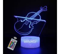 INTUPGD Lámparas de Violín 3D con Control Remoto, lámpara LED 16 colores, Hogar Fiesta Decoración Creativa Regalo de Cumpleaños para Amigo Amante de la Música