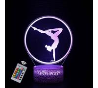 INTUPGD Regalo de Gimnasia, Luz de noche 3d LED lámpara con control remoto 16 colores que cambia para niños niñas niños (Gimnasia 2)