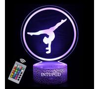 INTUPGD Regalo de Gimnasia, Luz de noche 3d LED lámpara con control remoto 16 colores que cambia para niños niñas niños Mujeres Adultos (Gimnasia)