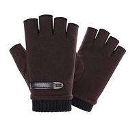 INTVN Guantes de invierno sin dedos 1 Pares Guantes sin dedos hombre Unisex Hombre Mujer(Marrón)
