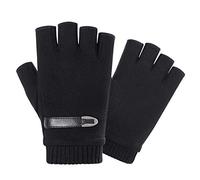INTVN Guantes de invierno sin dedos 1 Pares Guantes sin dedos hombre Unisex Hombre Mujer(Negro)