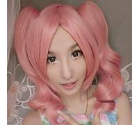 Inu X Boku SS Roromiya Karuta Cosplay peluca para mujer mujer 40 cm corto rizado ondulado pelo sintético resistente al calor de alta calidad rosa