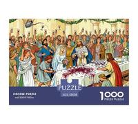 Inundación de Vino de la Boda de Jesús Puzzle De Madera Impermeable Puzzles De 1000 Piezas Regalos para Adultos Desafiante Y Estimulante Rompecabezas Decoración del Hogar