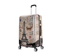 InUSA Prints - Maleta rígida giratoria con asas ergonómicas, maleta de viaje con cuatro ruedas giratorias y tachuelas, París, 28 pulgadas, Hardside - Maleta grande a cuadros con ruedas giratorias