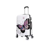 InUSA Prints - Maleta rígida giratoria con asas ergonómicas, maleta de viaje con cuatro ruedas giratorias y tachuelas, Mariposa, 60,96 cm, Classic