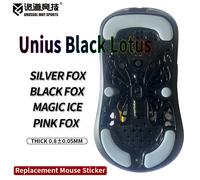 InusualWaySports Patines de ratón pies Unius Black Lotus superficie curvada PTFE Anti colapso Magic Ice Pink Black Silver Fox Unius Fox