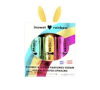 Inuwet Rainbow Bálsamos Labiales Veganos Perfumados, Sabores Cupcake Cheesecake Milkshake, Metalizados, 3 Unidades