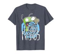 Invader Zim G.I.R Me and The Squirrel Are Friends Funny Logo Camiseta, Hombre, Azul Jaspeado, M