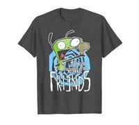 Invader Zim G.I.R Me and The Squirrel Are Friends Funny Logo Camiseta, Hombre, Jaspeado Oscuro, S