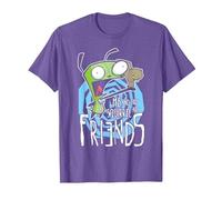 Invader Zim G.I.R Me and The Squirrel Are Friends Funny Logo Camiseta, Hombre, Morado Jaspeado, 3XL