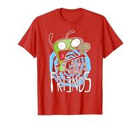 Invader Zim G.I.R Me and The Squirrel Are Friends Funny Logo Camiseta, Hombre, Rojo, XL