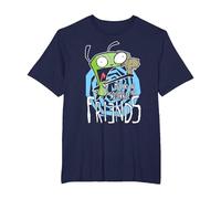 Invader Zim G.I.R Me and The Squirrel Are Friends Funny Logo Camiseta, Hombre Tallas Grandes, Azul Marino, 5X Alto
