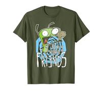 Invader Zim G.I.R Me and The Squirrel Are Friends Funny Logo Camiseta, Hombre, Verde Oliva, S