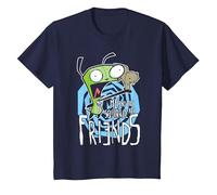 Invader Zim G.I.R Me and The Squirrel Are Friends Funny Logo Camiseta, Niños, Azul Marino, 6 años