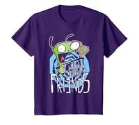 Invader Zim G.I.R Me and The Squirrel Are Friends Funny Logo Camiseta, Niños, Morado, 12 años