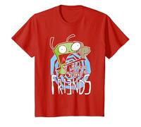 Invader Zim G.I.R Me and The Squirrel Are Friends Funny Logo Camiseta, Niños, Rojo, 6 años