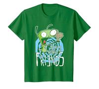 Invader Zim G.I.R Me and The Squirrel Are Friends Funny Logo Camiseta, Niños, Verde Kelly, 6 años