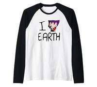 Invader Zim GAZ I Heart Earth Funny Vintage Cartoon Camiseta Manga Raglan