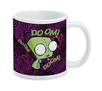 Invader Zim Gir Doom Dance Taza de café de cerámica, tazas de regalo novedosas para café, té y bebidas calientes, 11 onzas, color blanco