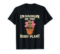 Invasión del cuerpo Planta Alien Pot UFO Humor Diseño Camiseta