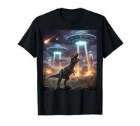 Invasión OVNI Extraterrestre Dinosaurio épico Camiseta