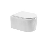 Invena Glamour taza de inodoro con asiento de cierre suave suspendido sin reborde blanco semimate CE-92-001