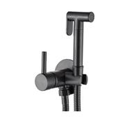 Invena grifo de bidé con rociador empotrado negro BP-00-B04