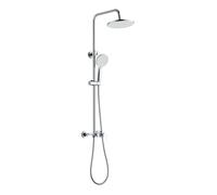 Invena Rikia conjunto de ducha a pared con rociador con efecto lluvia cromo AU-24-B01
