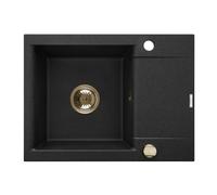 Invena Tesalia fregadero de granito 59x44 cm negro AZ-01-Z42