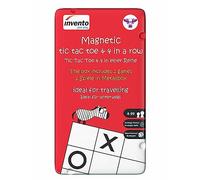 Invento Just Play - Juego magnético Tic Tac Toe & 4 en una fila en práctica caja de metal para 2 jugadores en casa y de viaje, juego clásico ideal como juego de viaje o regalo para niños a partir de 4