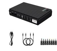 INVERCRIGIL Mini UPS - Batería de respaldo para routers, mini UPS integrado de 10400 mAh, protector de sobretensiones recargable con POE, salida USB 5V/2A CC 5V/9V/12V 2A para módem, cámara de