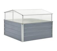 Invernadero 100x100x85 cm acero galvanizado gris Decoraciones para jardín al aire libre patio terraza suministros para el hogar