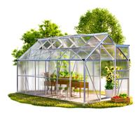 Invernadero aluminio 380x190x195cm 4 claraboyas
