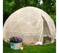Invernadero de cúpula geodésica para 4-8 personas, estructura de iglú transparente resistente a la intemperie para fiestas en el patio, observación de estrellas, casa domo mejorada de 12 pies
