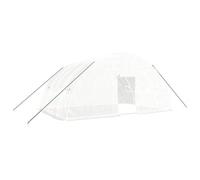 Invernadero de jardín de 24 m² con marco de acero galvanizado blanco, 6 x 4 | Funda PE resistente UV, puerta con cremallera, 4 ventanas de red, montaje en dos adultos, se requiere fijación al suelo
