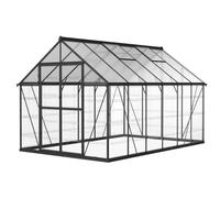 Invernadero de jardín de policarbonato Flora 2,4 x 3,6 m CoverTech negro